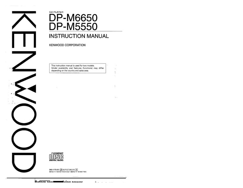 Kenwood DPM-5550 CD Player Owners Instruction Manual