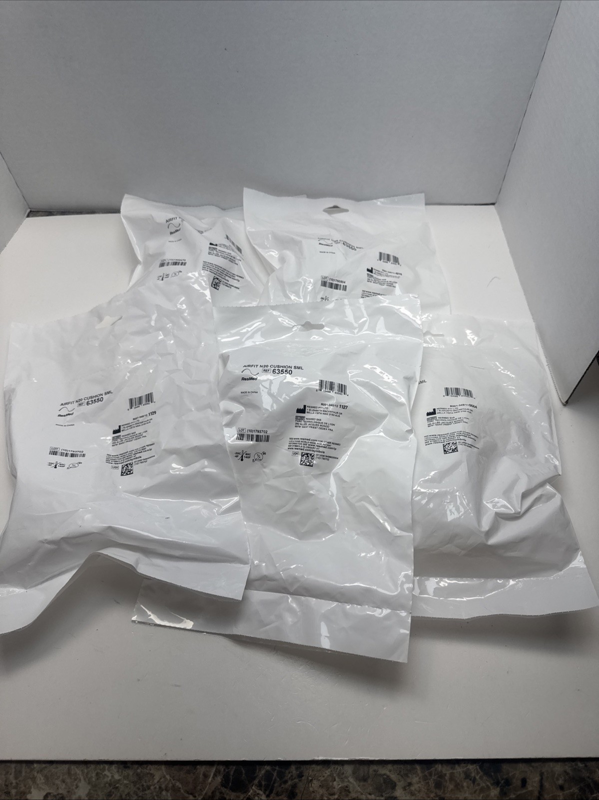 Lot of 5 ResMed Airfit N20 Nasal Pillows Cushion Size Small 63550 NEW SEALED