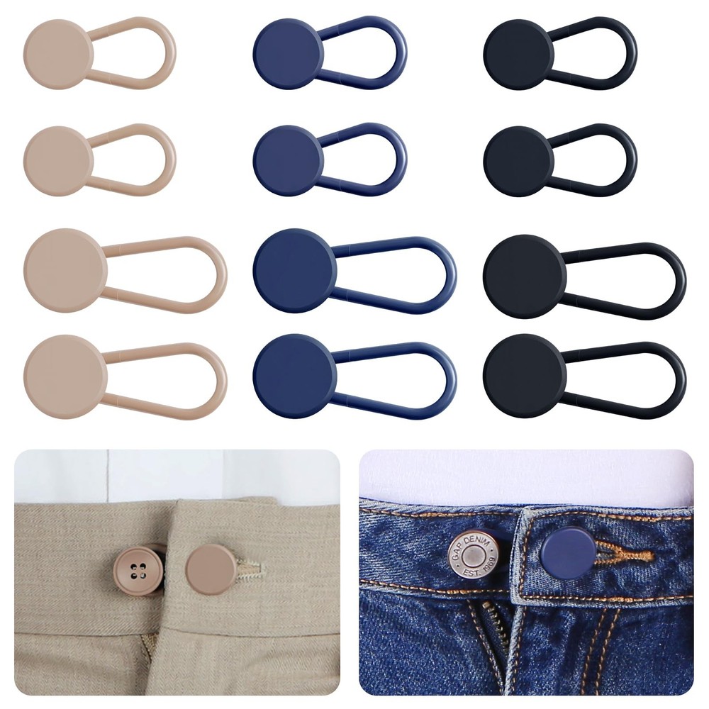 12 Pack Jeans Button Extenders Waistband Expander Set