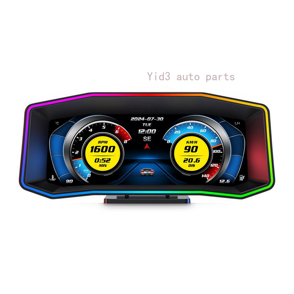 P4 Car LCD Head Up Display OBD2 GPS Dual System Projector Speedometer Tachometer