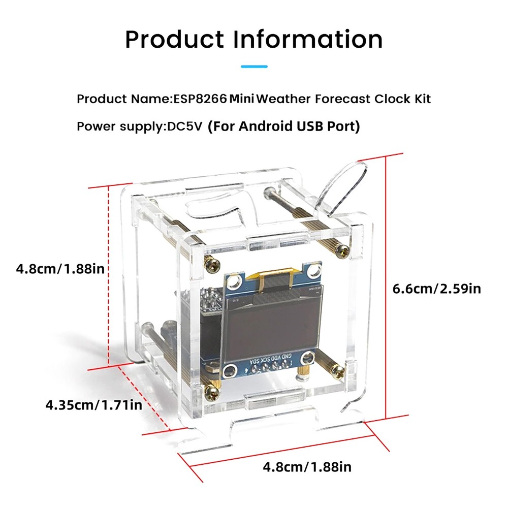 DIY electronic clock kit supports three interfaces displaying real-time time