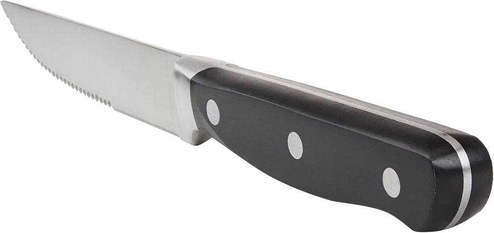 Basic Kit 8-Piece Kitchen Steak Knife Set, 4.5-Inch, Black