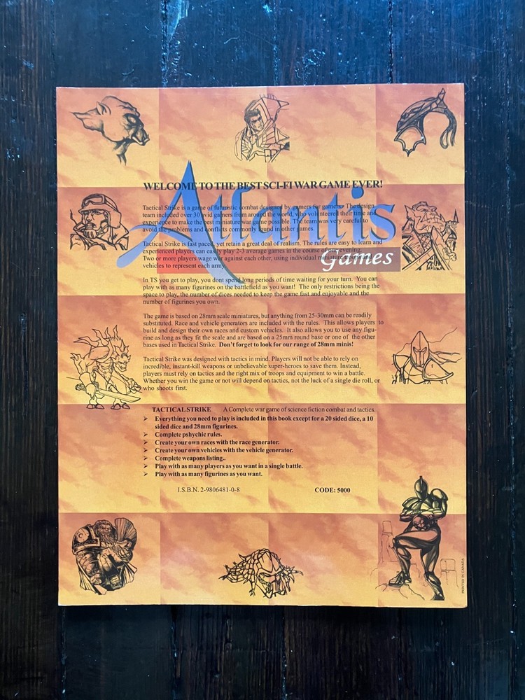 Tactical Strike Atlantis Games Rulebook OOP RARE book