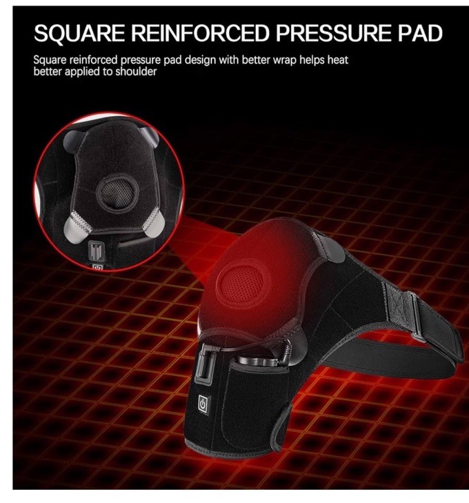 Heating Shoulder Wrap with Vibration Massager, Electric Heated Shoulder Support