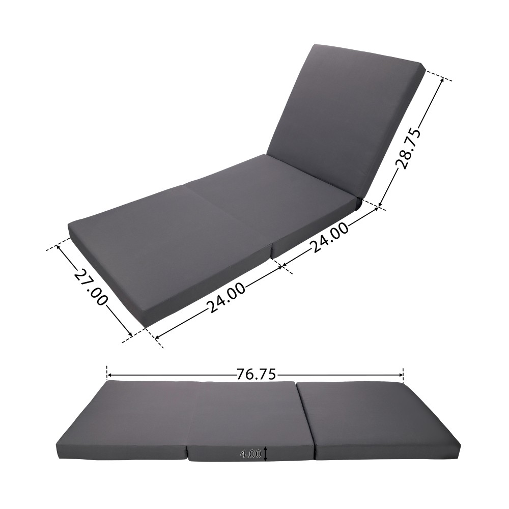 Outdoor Adjustable Chaise Lounge Chair Set with Waterproof Cushion and Backrest