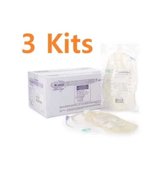 3 SEALED K-Shield Advantage Blood Draw Kit 600 ML with Collection Bag #BK-64A