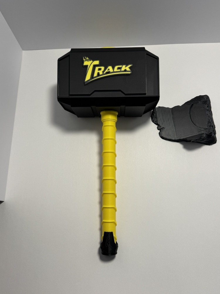 Track Bowling Thors Hammer With Rock Stand Display