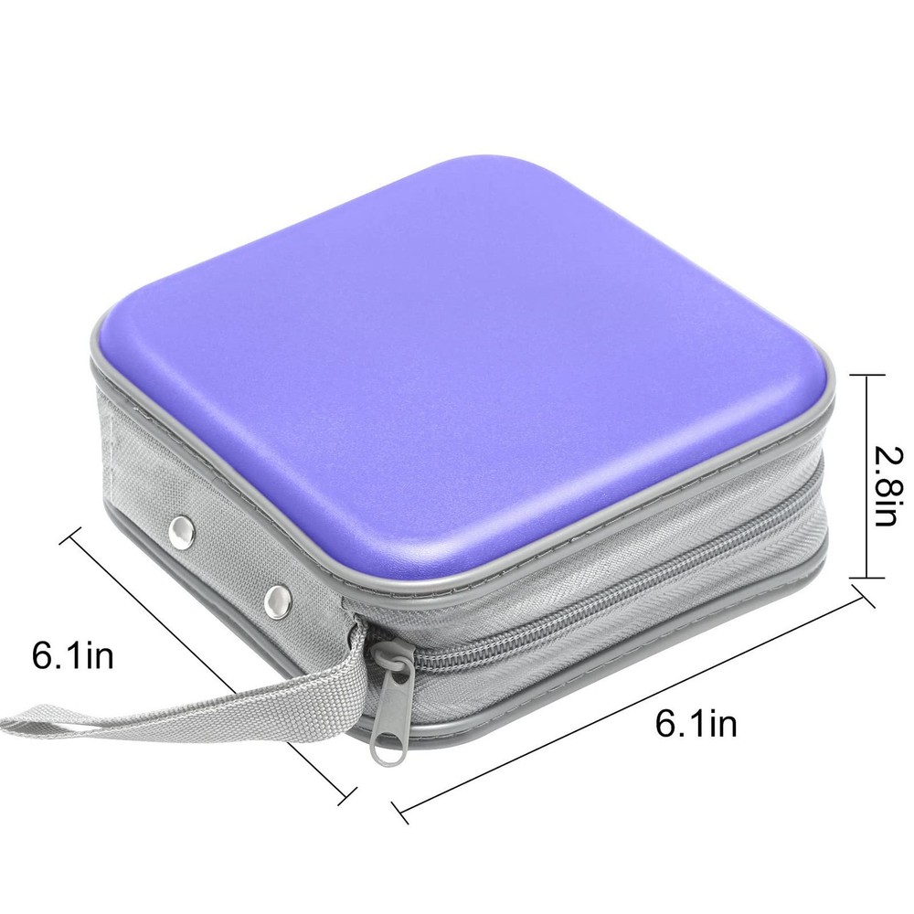 Siveit CD Case, 40 Capacity CD/DVD Case Holders Wallet Hard Plastic DVD Disc