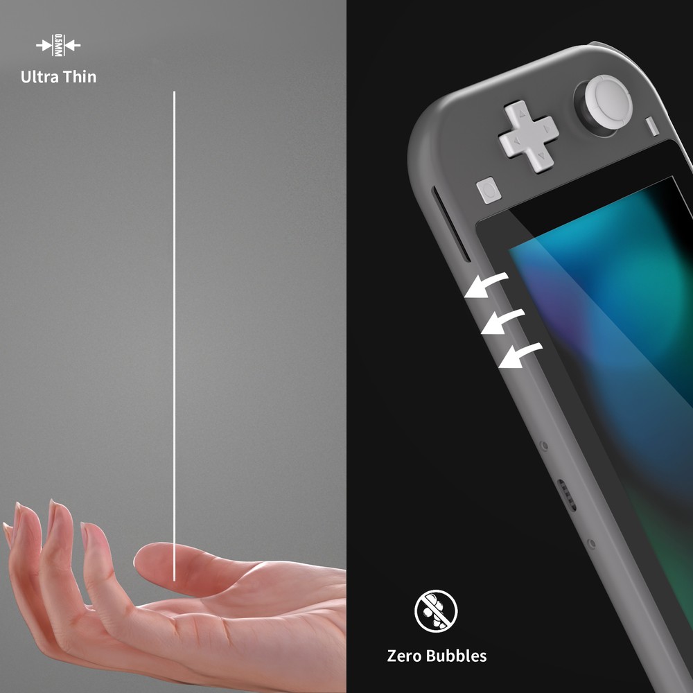 2-Pack Tempered Glass Screen Protector for Nintendo Switch Lite 6 Colors Border