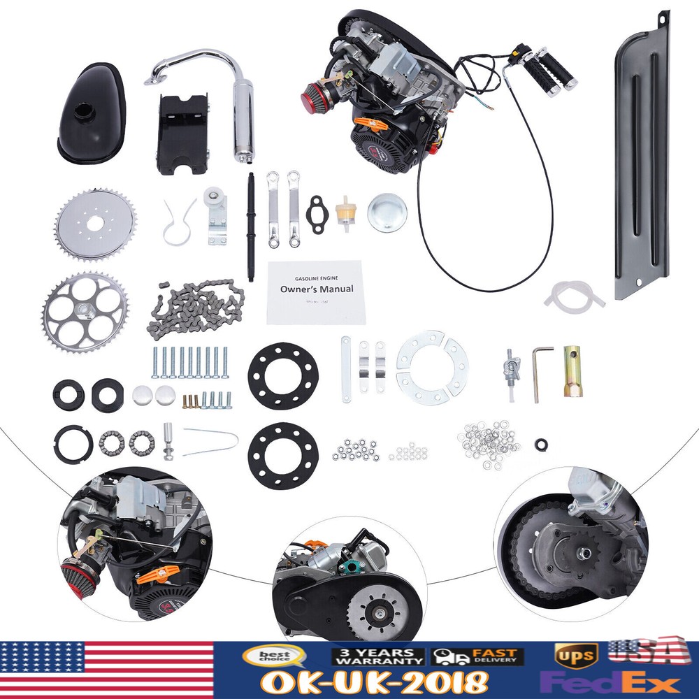 100cc 4 stroke Bicycle Engine Kit Set Gas Motorized Motor Bike Modified Engine