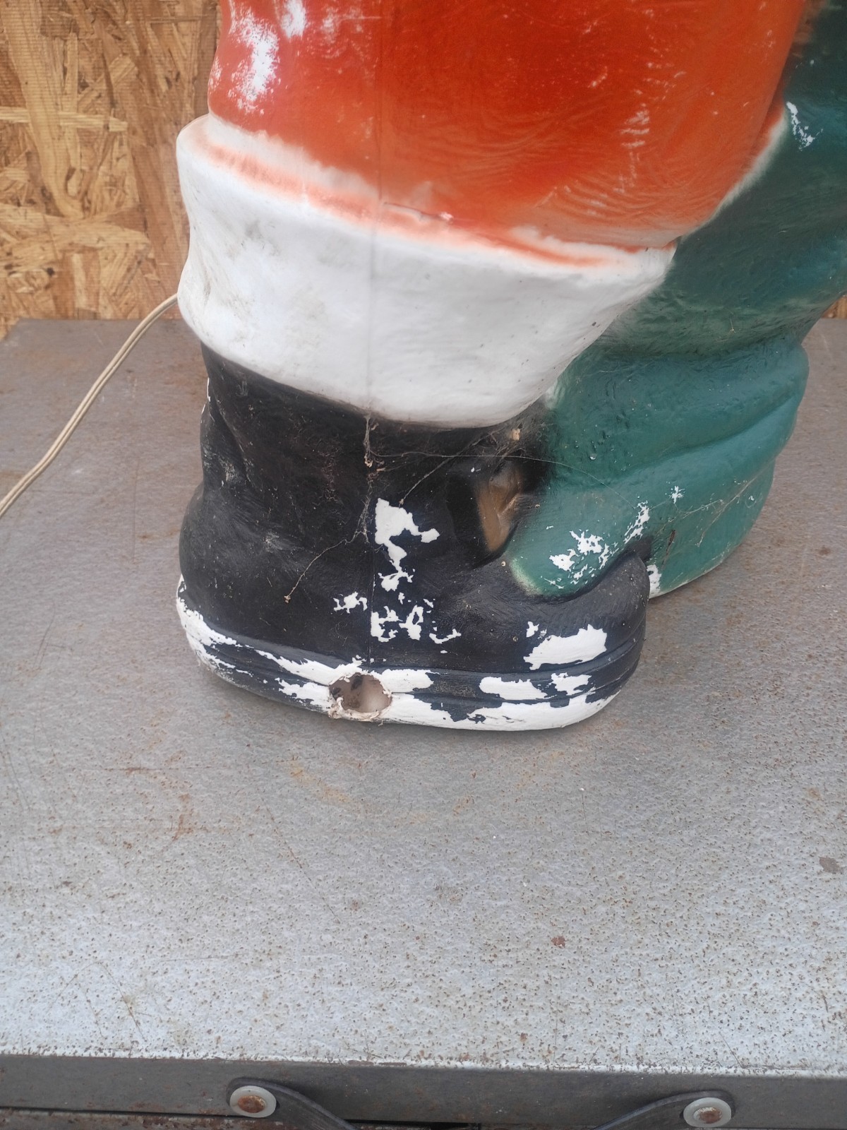 Vintage 45”T Poloron Whispering Santa With Toy Sack Blow Mold Christmas Decor