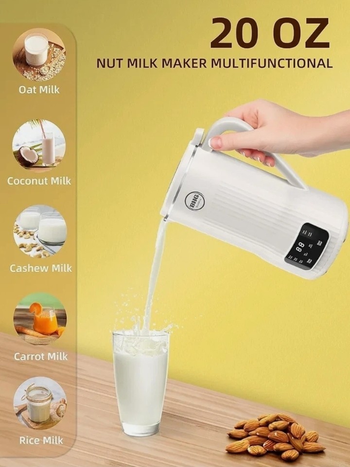 High-Speed 20oz Nut Milk Maker Machine 600ml Soybean Milk Maker Auto Clean Multi