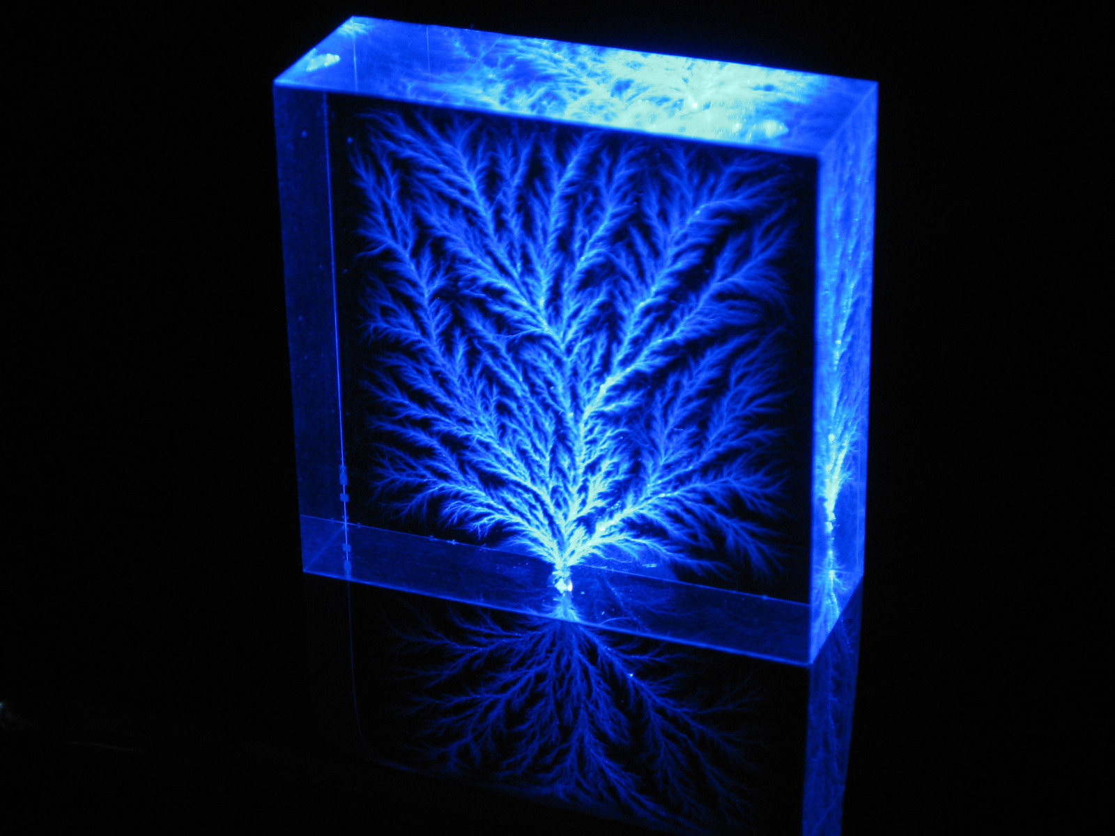 2" x 2" x 3/4" Captured Lightning Edge Lichtenberg Figure Beam Tree Sculpture