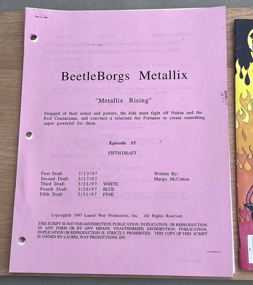 Saban's Beetleborgs Original TV Show Comic Book Prop & Metallix Rising Script