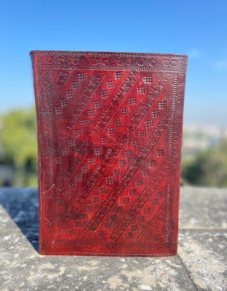 Extra Large 600 Page Brown Embossed Celtic Leather Unlined Diary Leather Journal