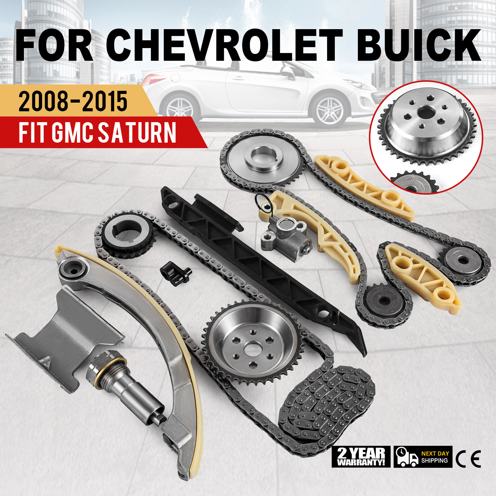 Timing Chain Kit for 08-13 Chevrolet Malibu 10-15 Equinox L4 2.4L DOHC 4-Door