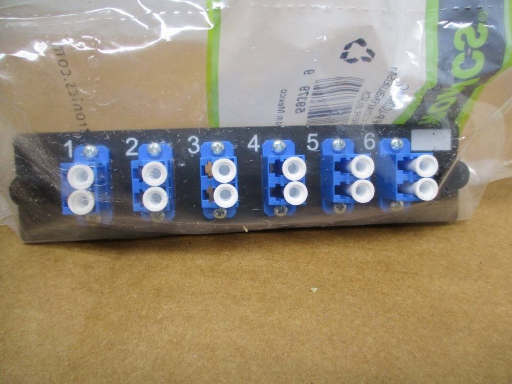 Ortronics 6 LC Duplex Singlemode Fiber Optic Adapter Panel OR-OFP-LCD12AC