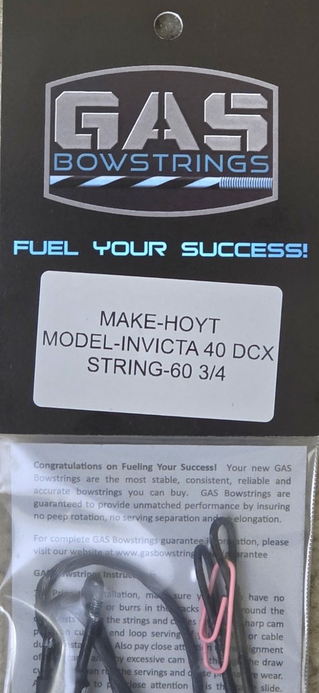 Gas Bowstrings High Octane HOYT INVICTA 40 60.75" DCX #3 Black String
