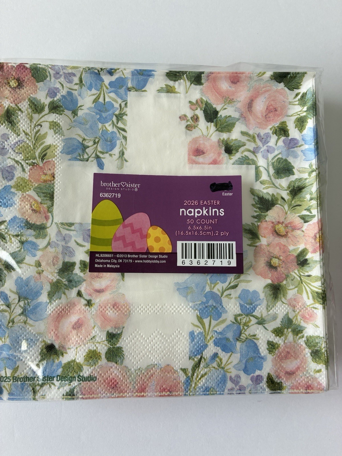 2 Packs~50 Ea. Easter Napkins Religious He Is Risen & White Cross Flowers Paper