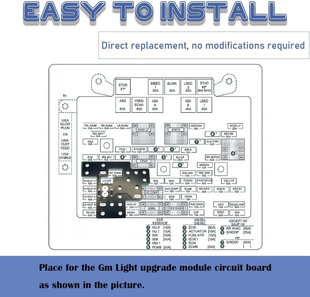 Light Module 6 High Mod for Gm Compatible With Gmc Chevy Silverado Sierra 1500 2