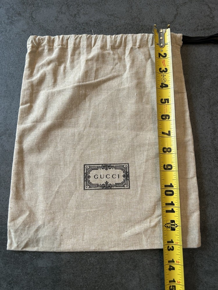 Authentic Gucci Dust Bag 11x13 Cotton Storage Pouch Brown Drawstring