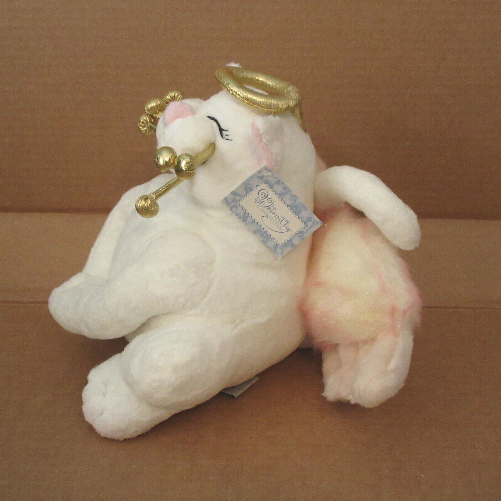 Vtg WhimsiClay Whimsy Clay Amy Lacombe ~10" ANGELICA Fancy Felines Plush Stuffed