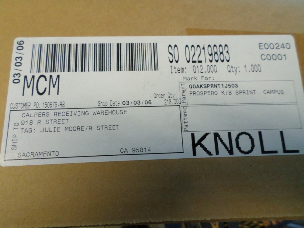 Knoll Under Desk Mount Adjustable Keyboard Tray