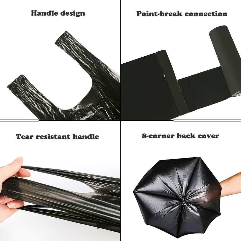 100 PCS 4 Gallon Trash Bags Kitchen Trash Bags Small Garbage Rubbish Bags 5 Roll