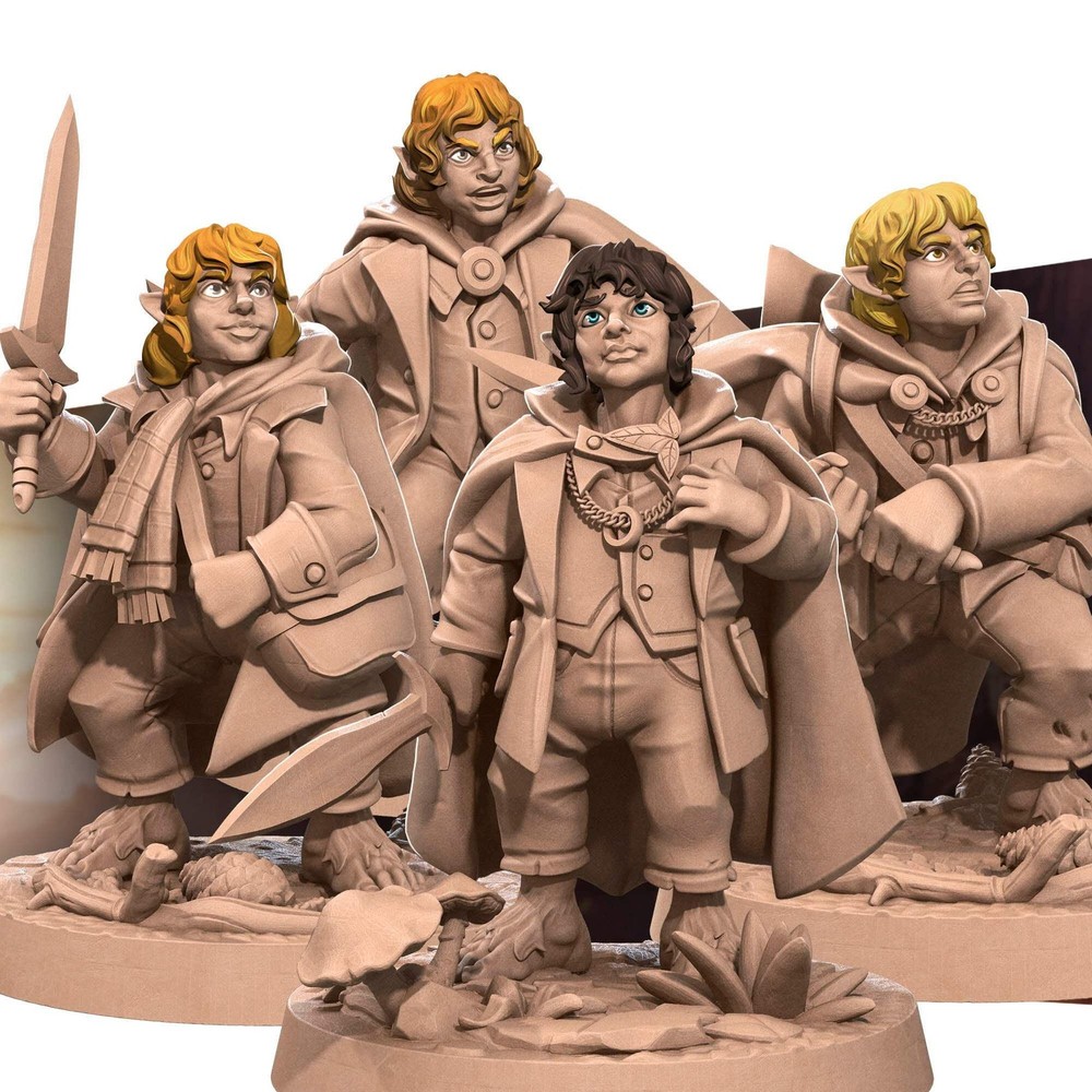 Bullet Rings, Halflings, Hobbits, Fellowship Explorers | TABLETOP SCALE | TTRPG