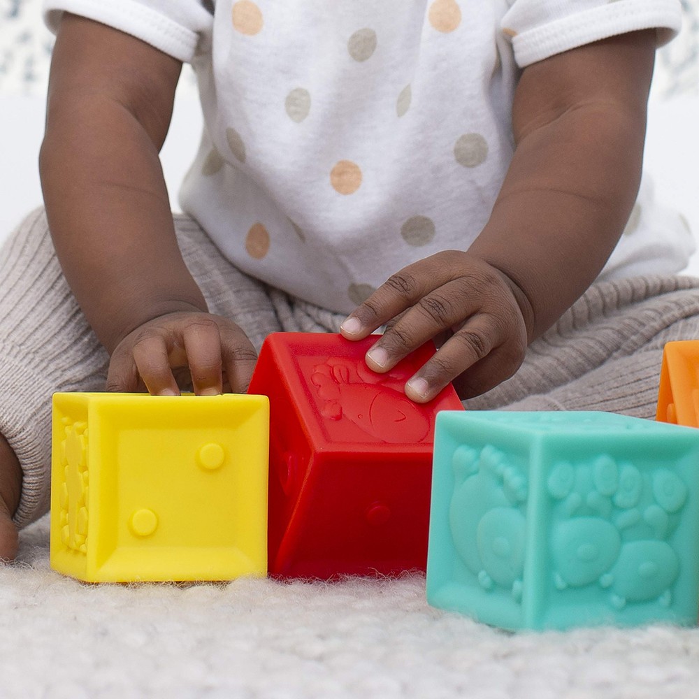 Infantino Multicolor Soft Squeezable Building Blocks Set for Infants 8 Count