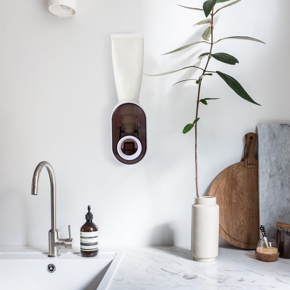 Toothpaste Dispenser Wall Mounted for Bathroom Automatic Toothpaste Squeezer ...