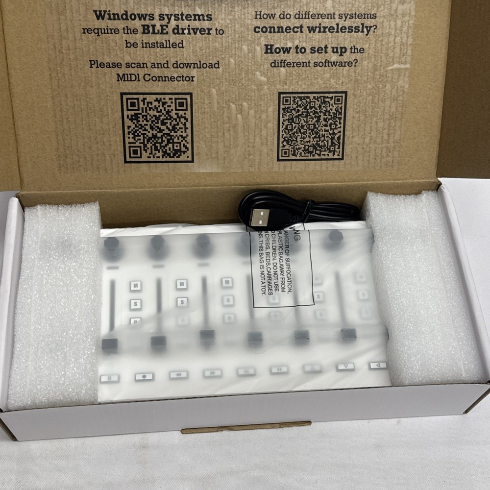 M-WAVE Wireless MIDI Controller Mixer Rechargeable 8 Push Buttons 8 Knobs O3D5