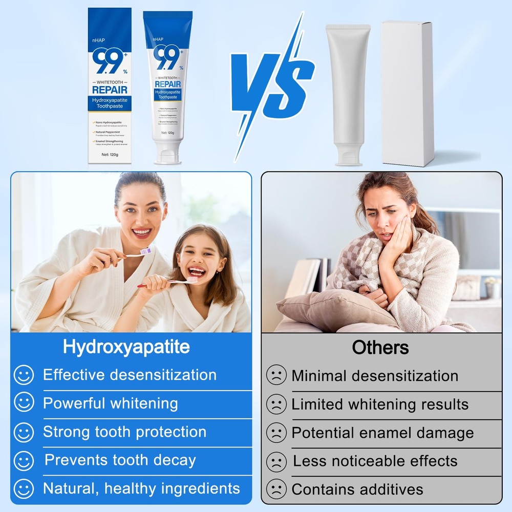 9.9% Hydroxyapatite Toothpaste, 4.23 Oz Nano Hydroxyapatite Toothpaste for E
