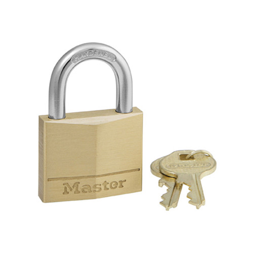 Master Lock 140D 1-9/16 In. Solid-Brass Keyed Padlock, 4-Pin Tumbler - Quantity