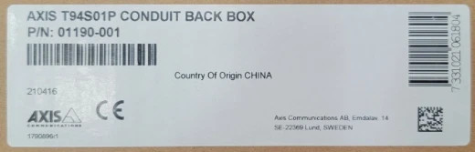 Axis T94S01P Conduit Back Box