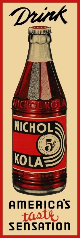 Nichol  Kola - America's Taste Sensation! New Metal Sign: 6 x 18 - Free Shipping