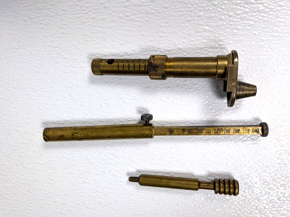 Vintage Brass Adjustable Black Powder Measure Muzzleloader Tools