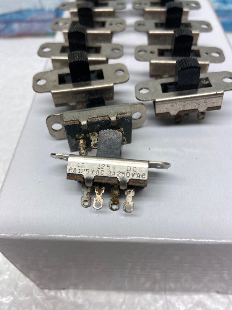 STACKPOLE 4 TERMINAL PANEL MOUNT SWITCH ~ 1A/125VAC 3A 250VAC ~ 16 PIECE LOT