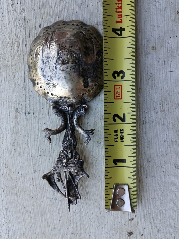 Antique .833 Silver Dutch Tea Caddy Spoon