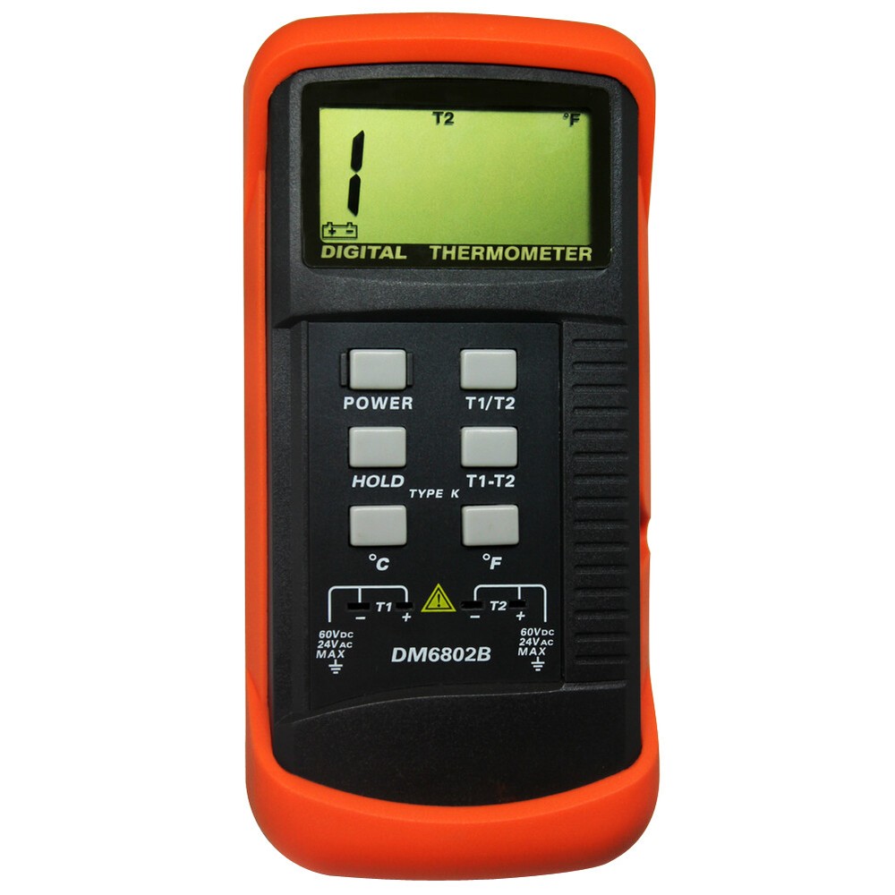 K-Type Two Channel Temperature Tester Sensor DM6802B LCD Digital Thermometer