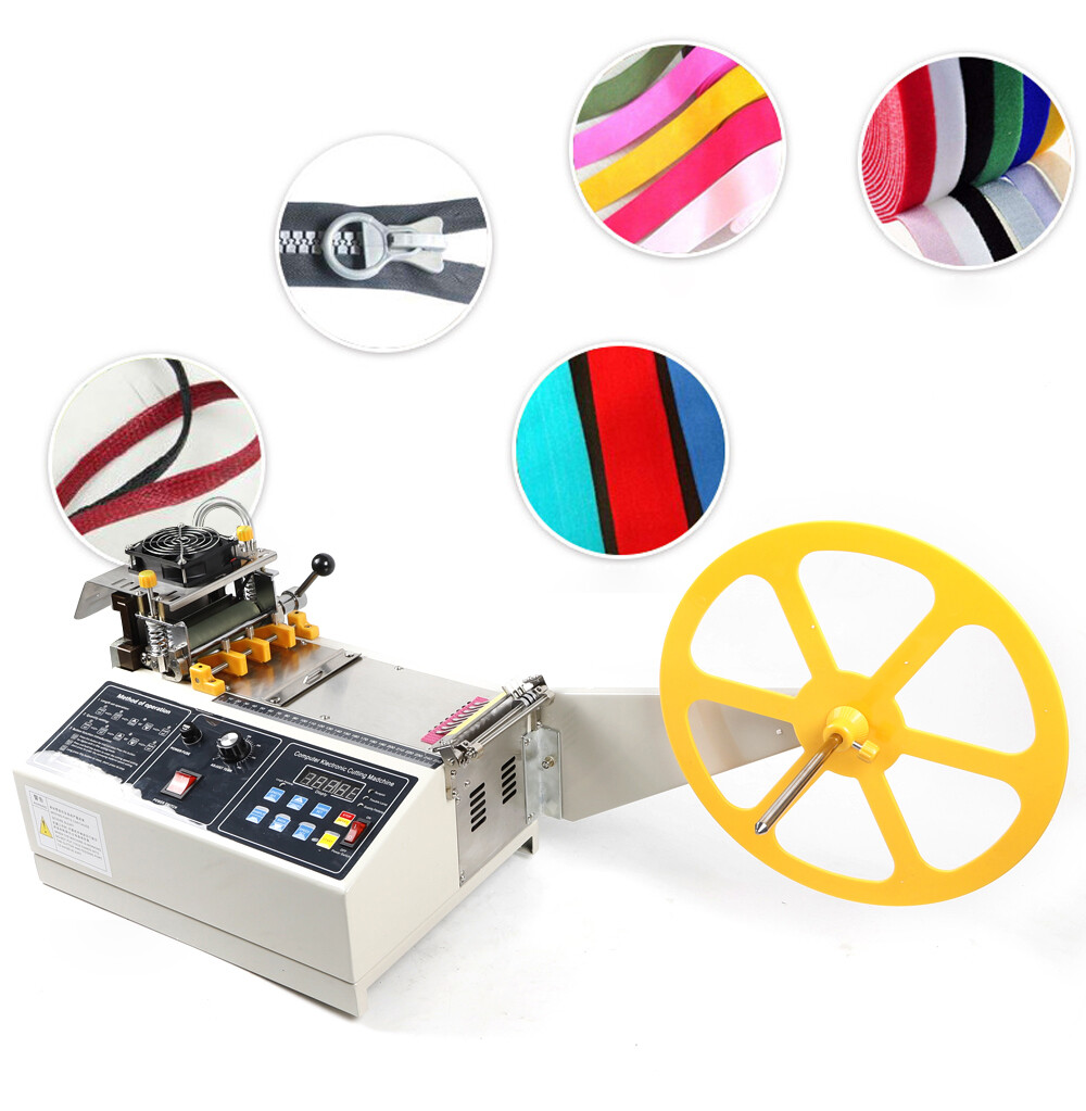 Hot&Cold Textile Ribbon Cutter 100 mm Automatic Heat Shrink Tube Cutting Machine