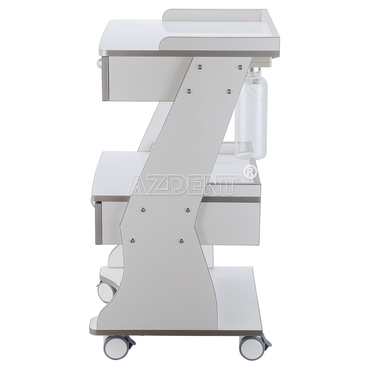 Dental Medical Cart Mobile Storage Cabinet with Drawers/Trolley Cart with Socket