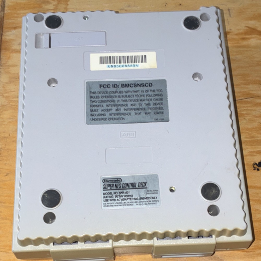 Nintendo SNS-001 SNES Console Gray Beige Composite RCA RF Eject Button