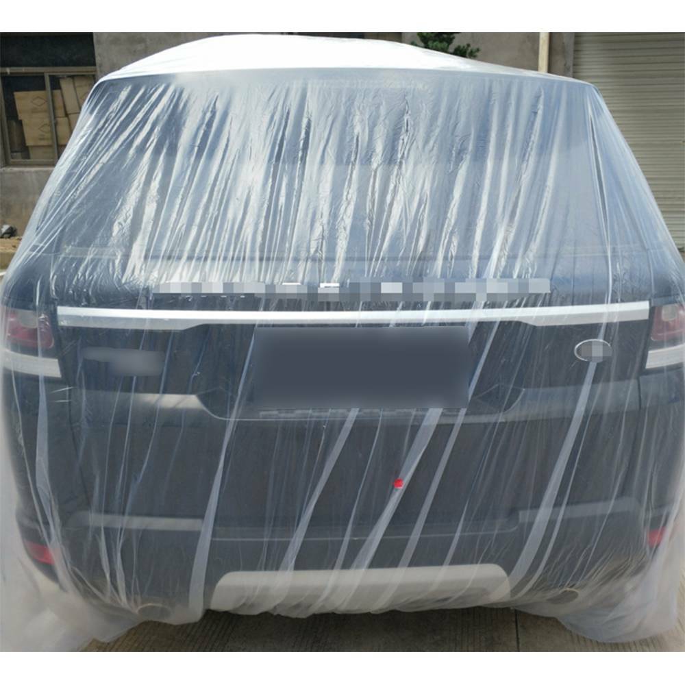 1-50PACK Clear Plastic Temporary Universal Disposable Car Cover Rain Dust Garage