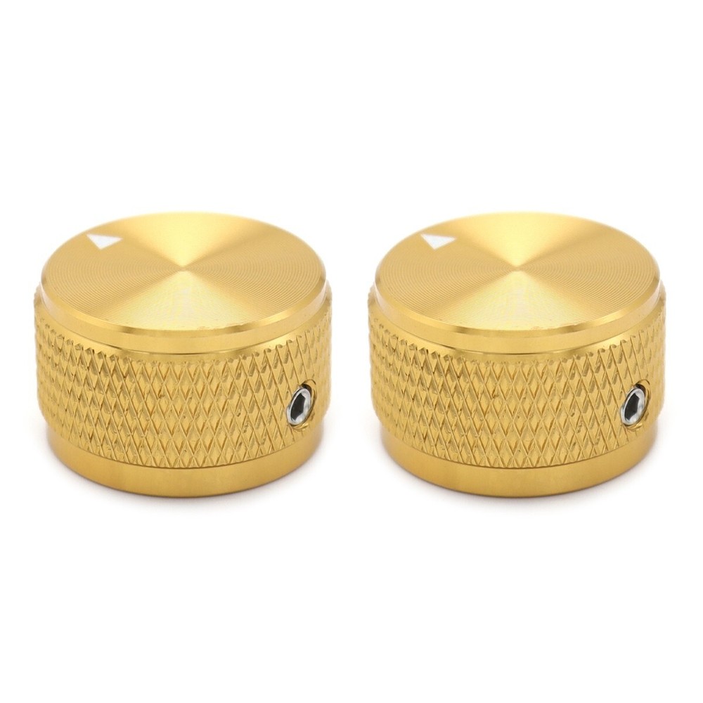 2Pcs Aluminium Alloy Electric Bass Guitar Knobs Volume Tone Control Knobs Gold