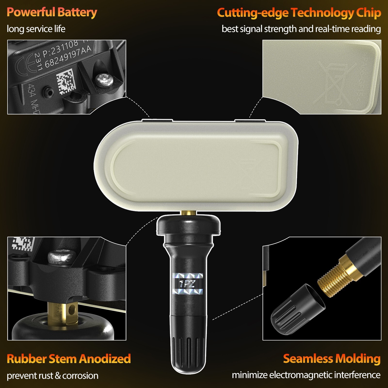 4x Tire Pressure Sensor TPMS For Mopar OEM 68249197AA Dodge Ram 1500 2500 3500