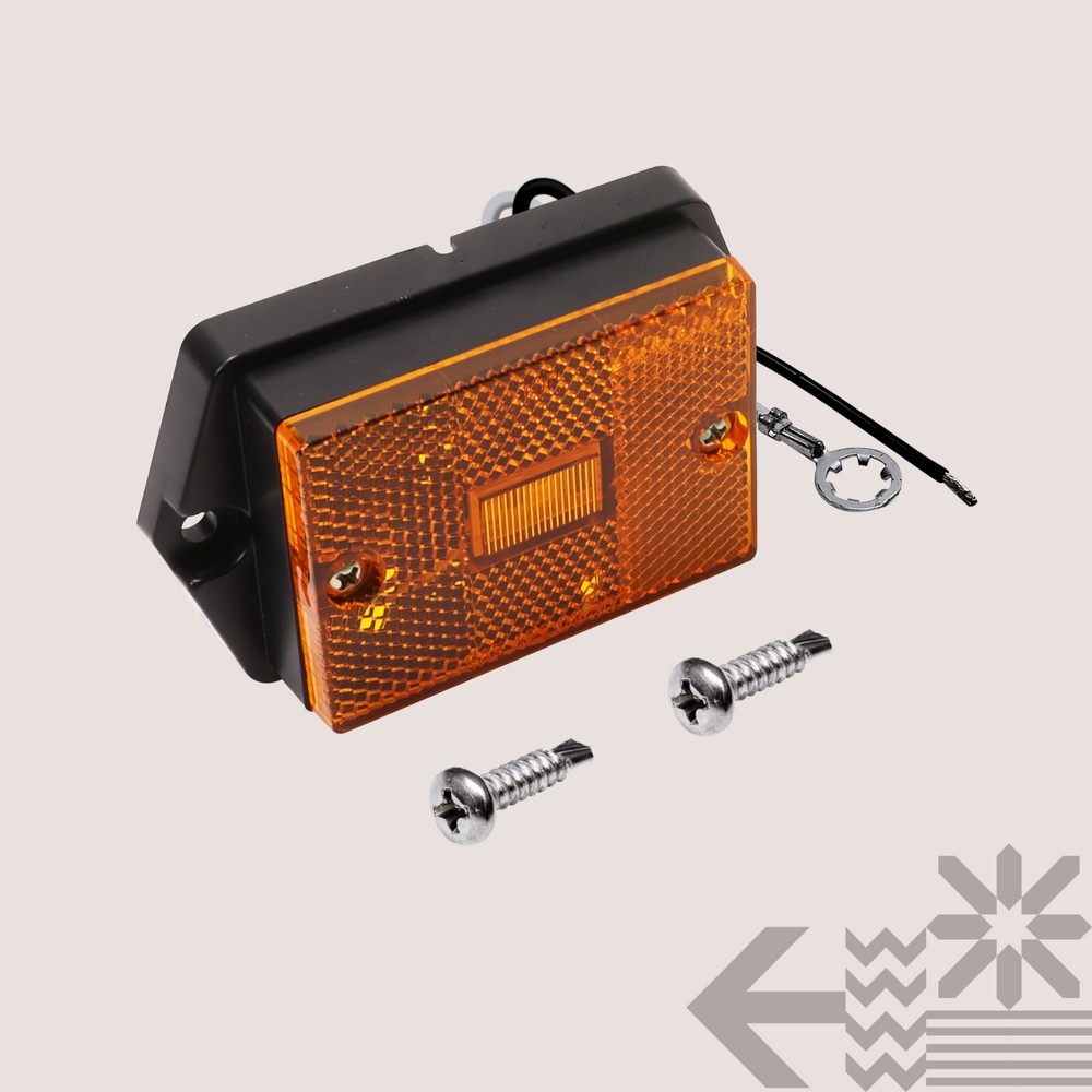 DOT Surface Mount Amber LED Side Marker Light for Utility Boat Trailers Over 80