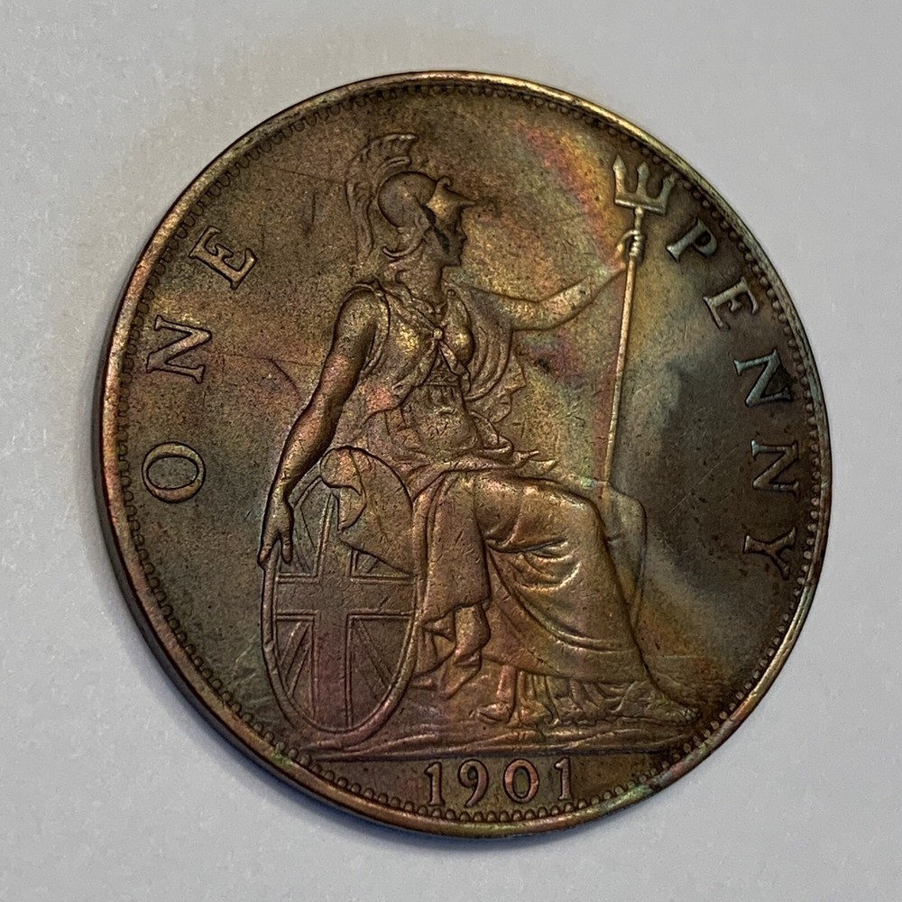 1901 Great Britain One Penny Coin