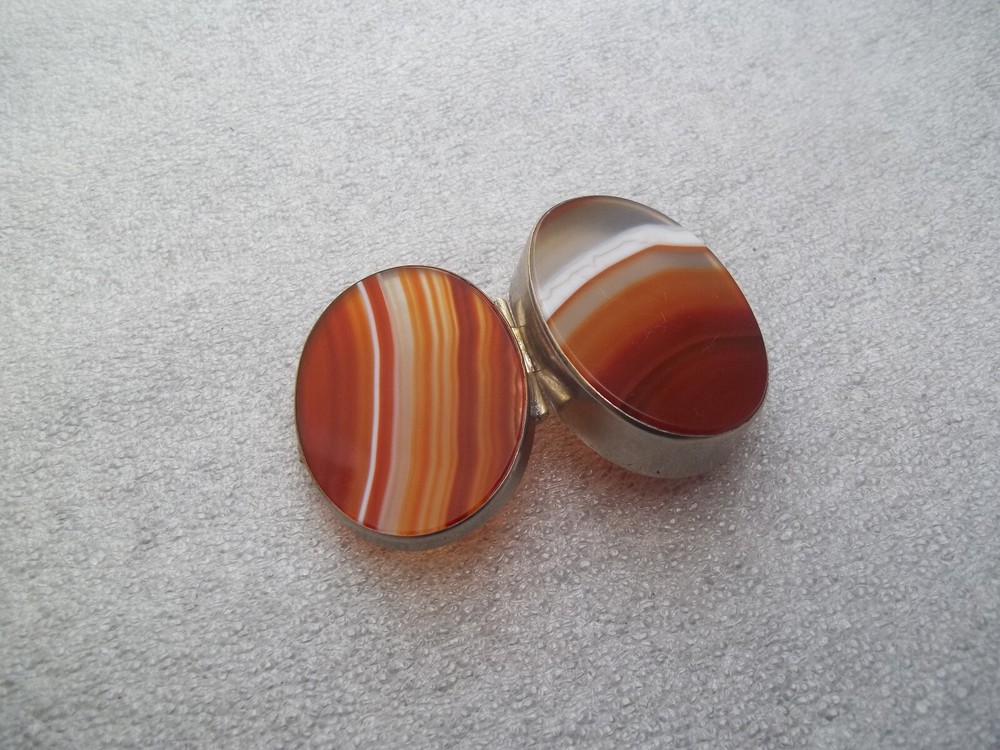 Vintage Silver & Agate Box