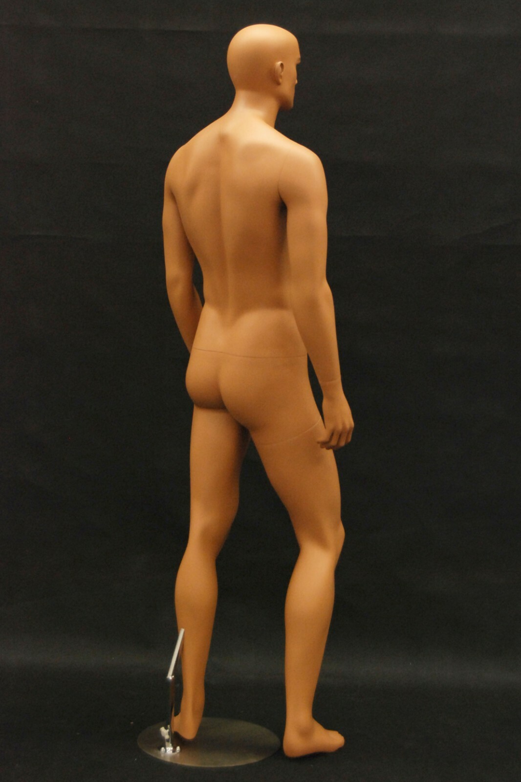 Realistic Tan Adult Male Standing Fully Body Fiberglass Mannequin with Wig